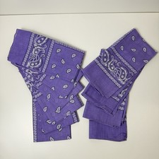10 Pack Purple Bandanas Paisley 22  x22  Inches 100 Cotton
