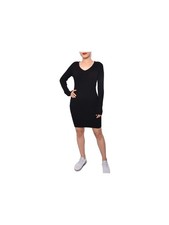 PLANET GOLD Womens Body Con Above The Knee Dress Black Long Sleeve Juniors XS