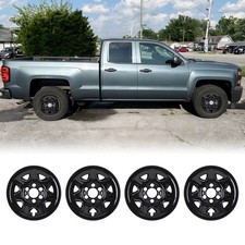 Set Of 4 17 Hub Caps Black For 2014-2018 Chevy Silverado 1500 Wheel Covers