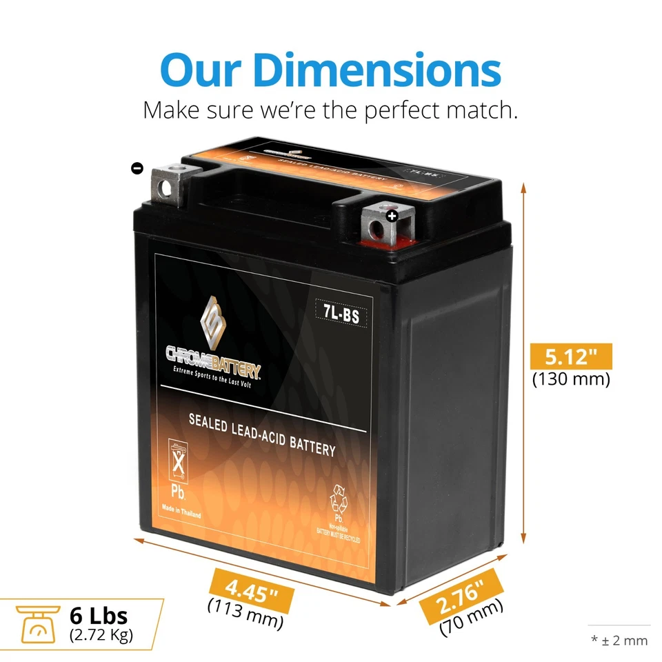 YTX7L-BS High Performance - Maintenance Free - Sealed AGM Motorcycle Battery — 第 2/4 张图片