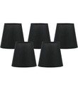 Black Chandelier Shades Set of 5, 4" Top x 6" Bottom x 6" High Barrel Lamp Shade
