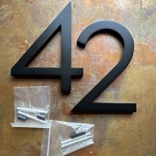 Floating Metal House Number Lot 2 4 Black MCM Classic Modern 6 Inches NOS