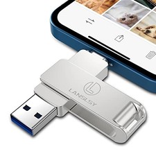 256GB Flash Drive for Phone/Pad/Android/PC/Tablet (256GB, Silver) | 3 in 1