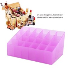 24 Grids Lipstick Holder Display Stand Cosmetic Organizer Makeup Storage Box