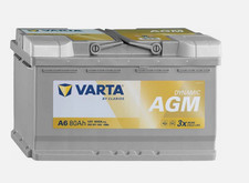 VARTA BATTERIA PER AUTO AGM 80AH 800A 12V START&STOP A6 580901080 315x175x190mm.