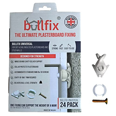 Bullfix Universal Gipskartonbefestigungen Schwerlast 24 Stück, Trockenbauanker,
