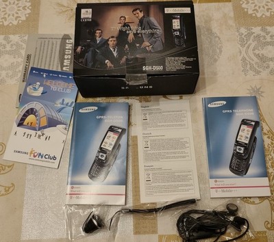 Samsung SGH-D500 von 2005 Karton & Original unbenutztes Zubehör ohne Handy