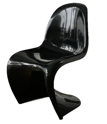 1 Vitra Stuhl Verner Panton, Panton Chair, 1971er Designer, Fehlbaum SCHWARZ