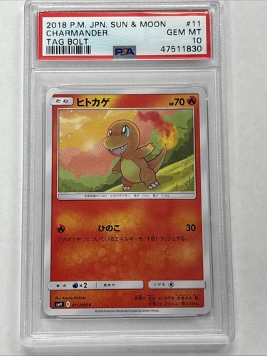 PSA 10 Gem Mint Charmander 011/095 Tag Bolt 2018 Japanese Graded Card