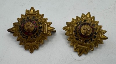 PAIR British Officer Shoulder Board Rank Pin Insignia Pip 25mm SET Device Enamel