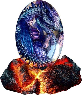 ACOCOFE Dragons Egg, Lava Dragon Egg with Luminous Base, Handmade Sculpture Drag