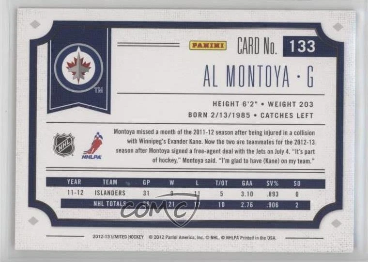 2012-13 Panini Limited /299 Al Montoya #133 - Image 2 of 2