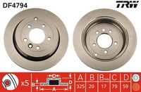 2X Bremsscheibe TRW DF4794 FüR L319 Range Rover Discovery L320 Landrover 4 3 VAN