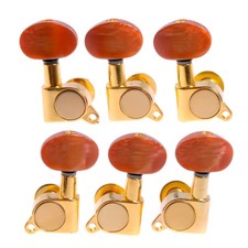 Acoustic Guitar String Enclosed Tuning Pegs Tuners Keys Machine Heads Gold 3L3R