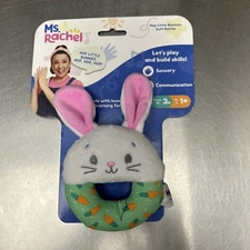 Ms. Rachel Hop Little Bunny Soft Rattle 3mo. Sensory