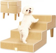 Dog Cat Ramp Ottoman Folding for Sofa & Low Bed, 3-in-1 Wooden Dog Stairs & Foam