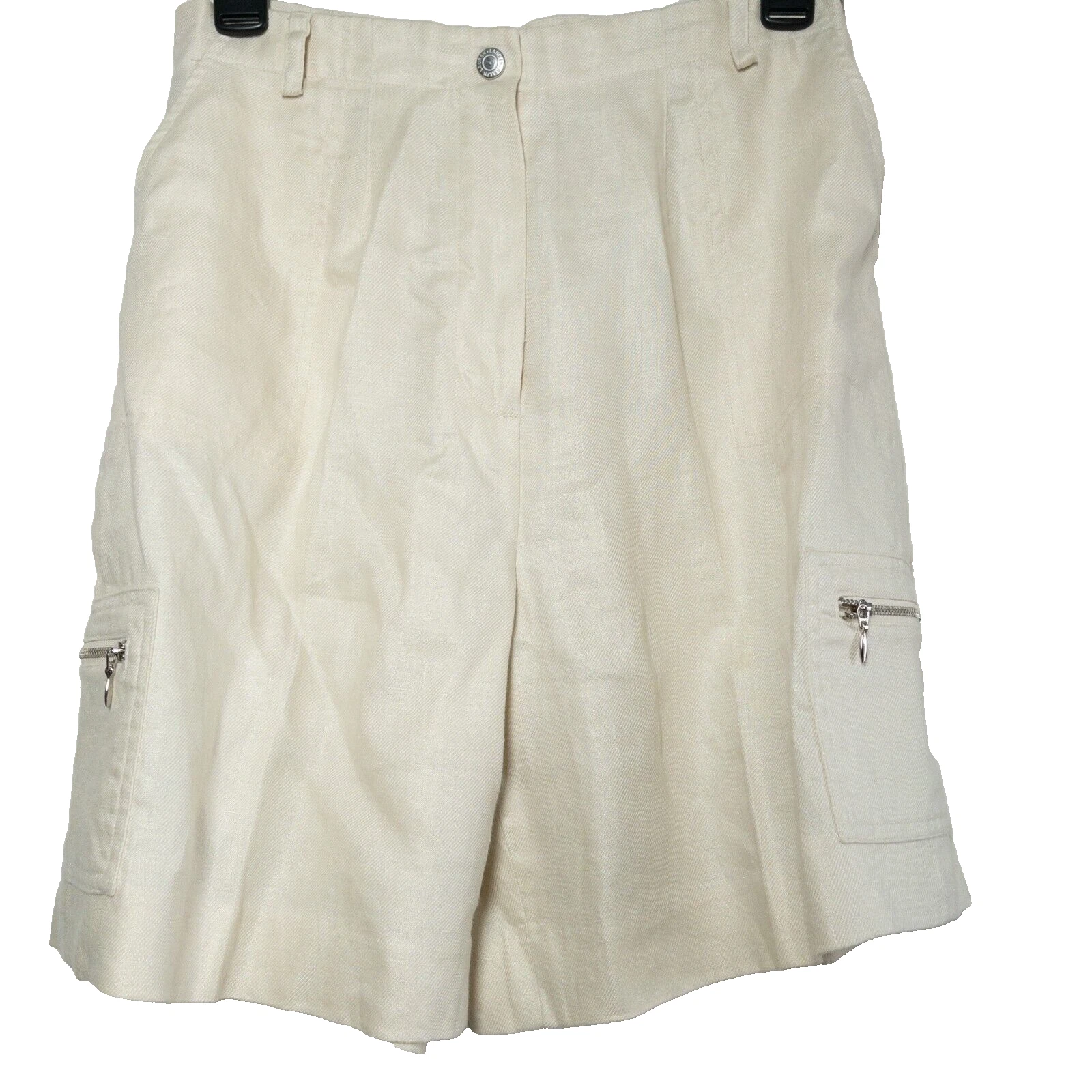 Lauren Ralph Lauren Vintage Ivory/Cream Neutral Pleated Linen Shorts Women’s 10P