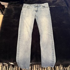 Vintage Gucci Embroidered Black Cat Denim Blue Jeans Faded Size 35 Inch Waist