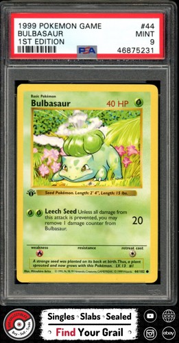 Bulbasaur (1st Edition) graded PSA 9 for sale on eBay