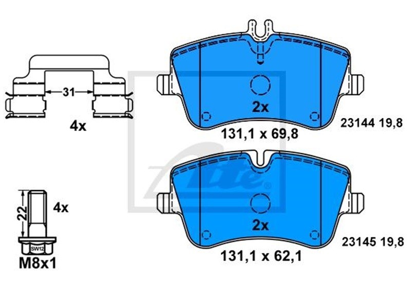 Plaquettes de frein ATE 13.0460-2726.2 sans vibration pour berline Mercedes