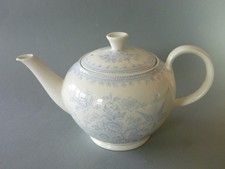 Burleigh Asiatic Pheasants Tea Pot - 1.5 pint - Blue White Transfer Teapot