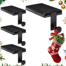 4 Pack Metal Christmas Stocking Holders for Mantle Heavy Duty Black Stocking ...