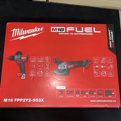 Milwaukee Maschinen-Set M18FPP2Y2-553X: M18FPD2-502X + M18FSAG125X-0X + 3 Akkus