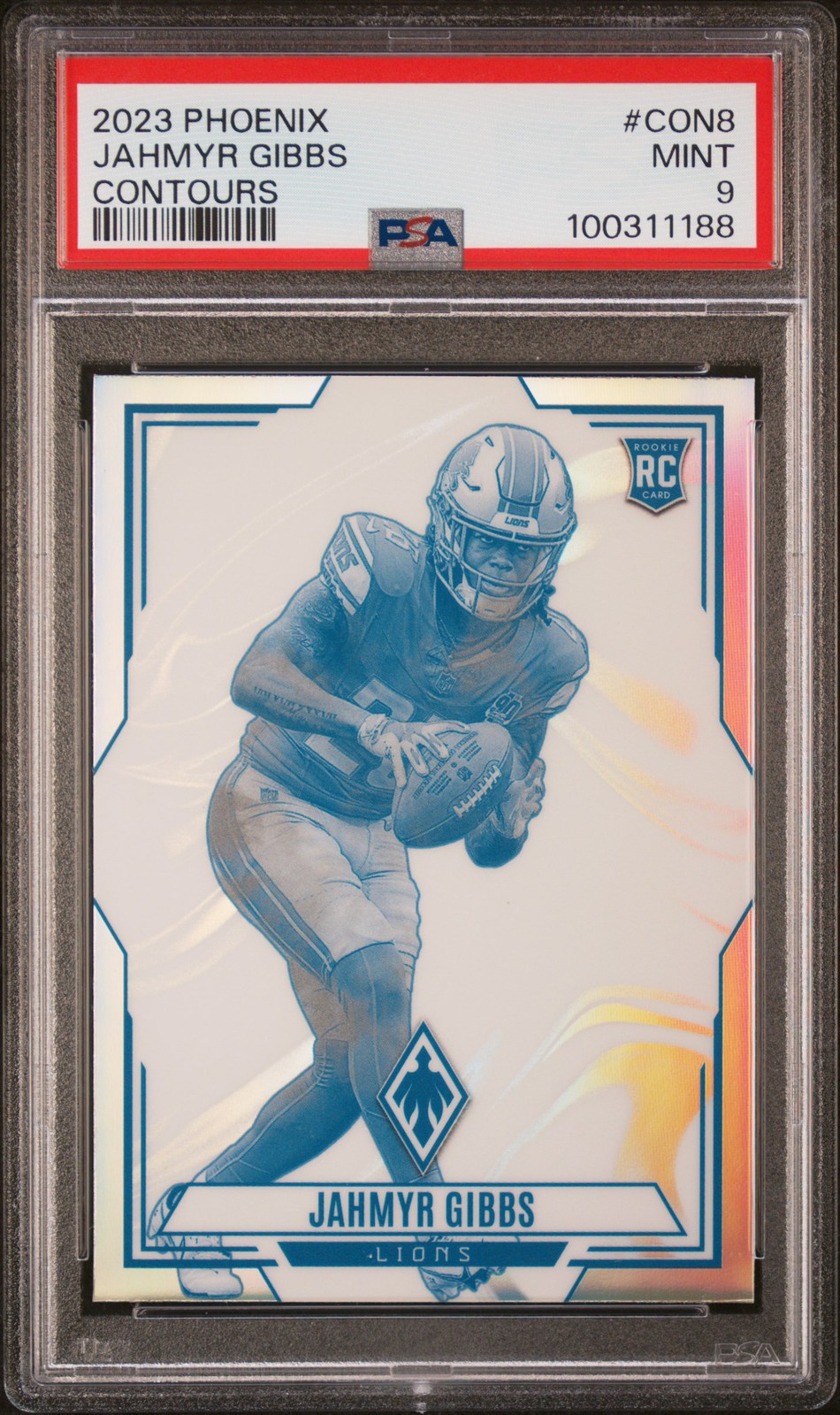 2023 Panini Phoenix Contours #CON8 Jahmyr Gibbs PSA 9