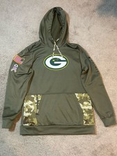 Green Bay Packers Nike Hoodie Mens Medium Green Salute To Service Therma Fit