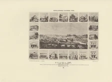 1976 Vintage CALIFORNIA "COLOMA 1857" INCLUDES 20 HOMES BUILDINGS" Lithograph 72