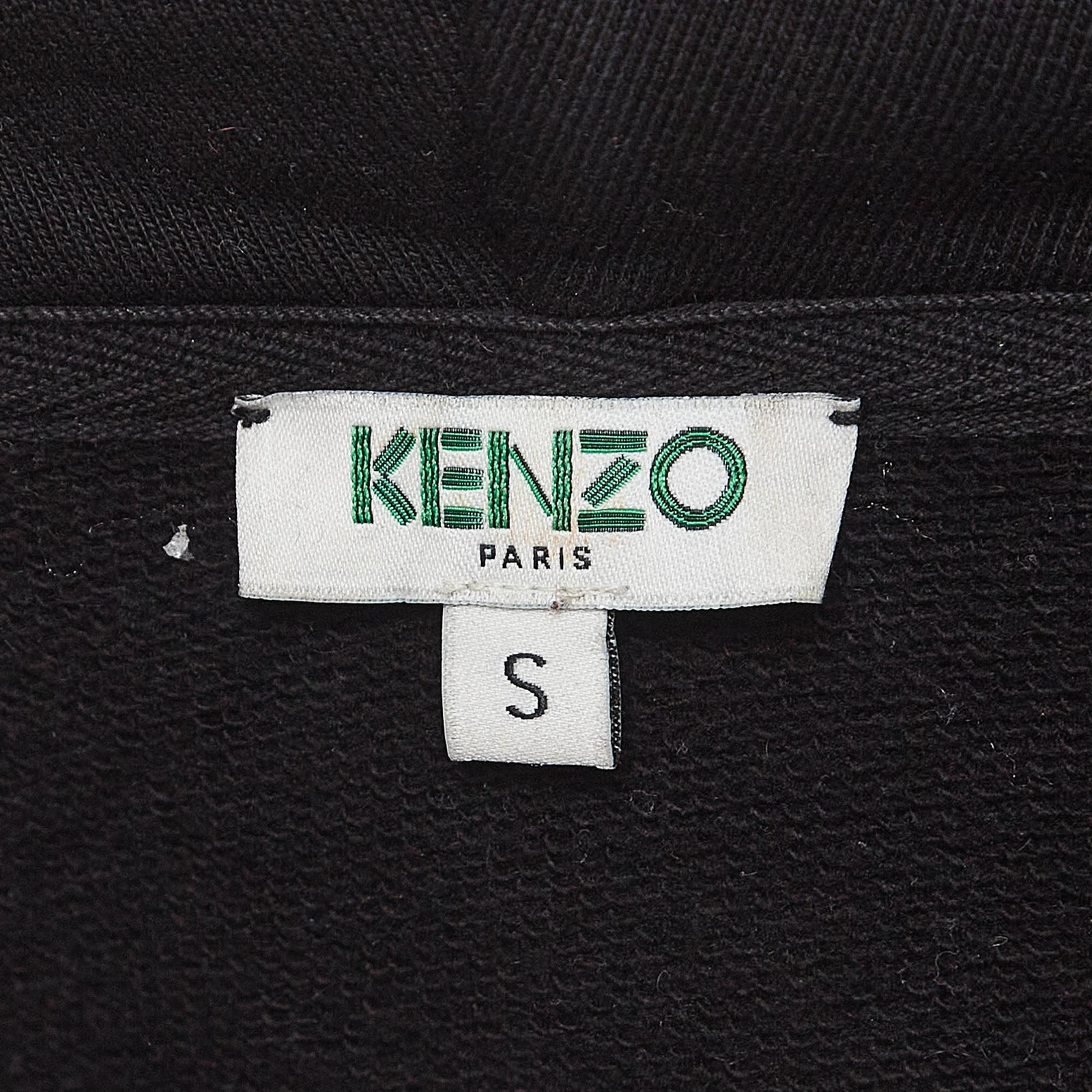 Felpa con cappuccio Kenzo nera stampa integrale cotone manica lunga S