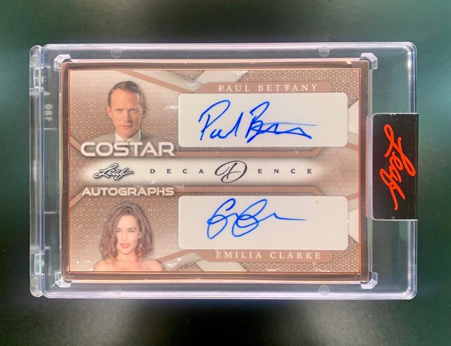 2023 Leaf Pop Century Decadence Paul Bettany Emilia Clarke Costar Dual AUTO #/5