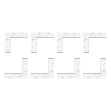 10pcs L Shape Repair Plates Iron Corner Brackets 38x38mm Silver Tone