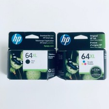 No Box Genuine HP 64XL Black  Tri-Color Ink Cartridge Set High Yield 2 Pack