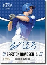 BRAXTON DAVIDSON 2014 Rize Rookie Autograph BLUE AUTO RC #/25