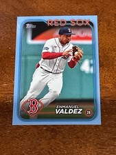 ENMANUEL VALDEZ 2024 Topps Series 1 FATHER'S DAY BLUE #'D 5/50 RED SOX #300