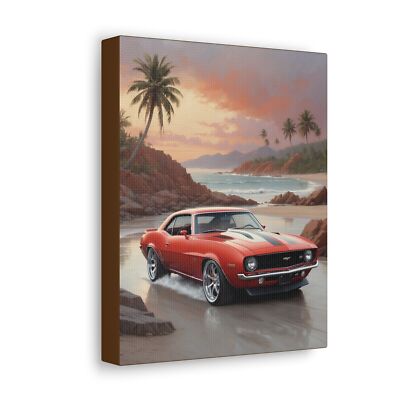 1969 Camaro Beach Wall Art, Camaro Poster, 1969 Camaro Gift, Camaro Picture