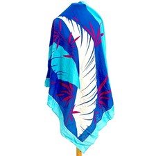 Vibrant Tropical Cotton Scarf - Large Wrap 64x46 Lightweight Beach Shawl A51