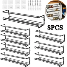 8 Packs Kitchen Spice Rack Organizer Storage Shelf Cabinet Jar Holder Wall Mount