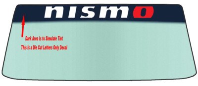 FITS NISMO HAS RED ''O''  WINDSHIELD BANNER DIE CUT DECAL-WITH APPLICATION TOOL