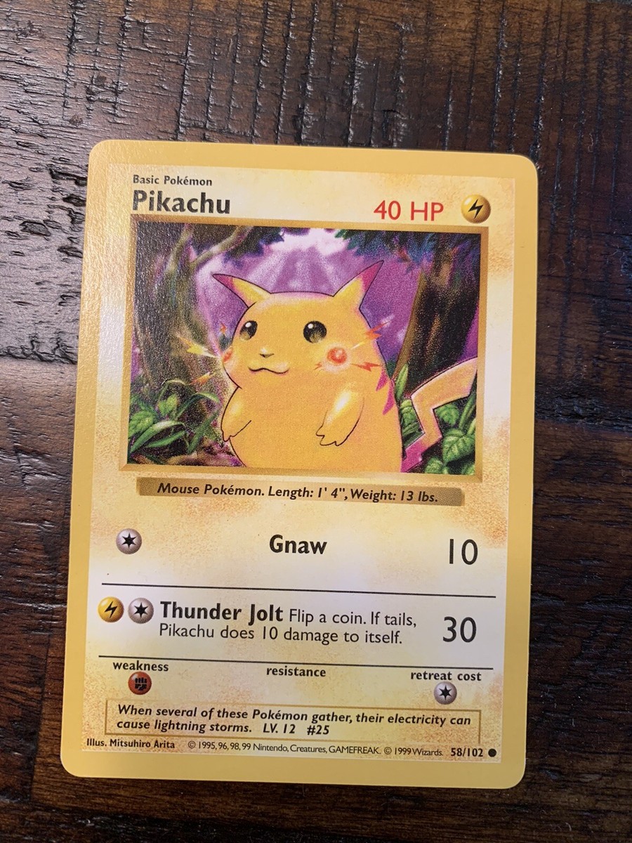 ピカチュウ 4枚セット　レッドチーク英語版　Red Cheeks Pikachu Pikachu, Red Cheeks - 58/102 - Misprint (Shadowless) | eBay