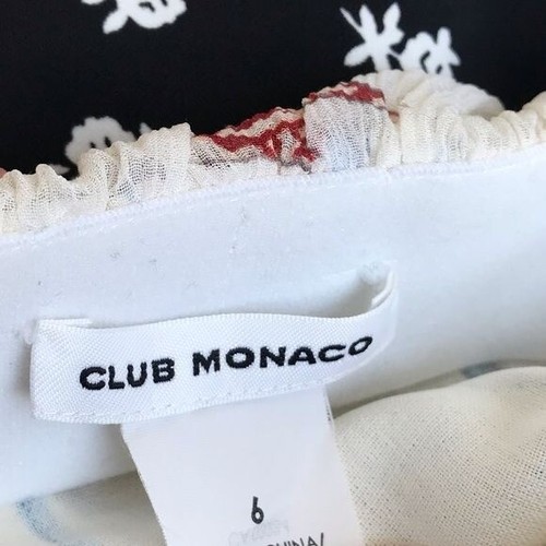 Club Monaco 100% Silk Beach Print Skirt and Top Matching Set Size 6 / Medium - Picture 8 of 11