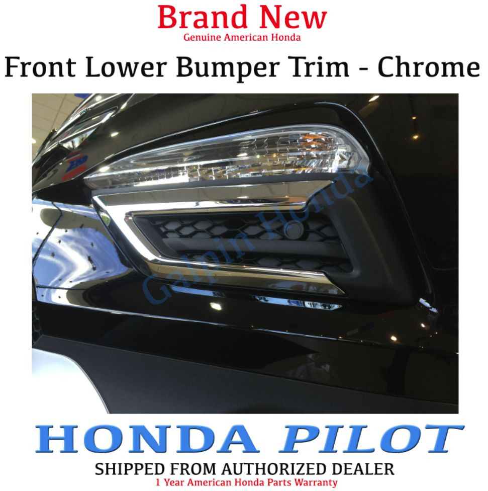 Genuine OEM Honda Pilot Chrome Front Bumper Trim 2016 - 2018