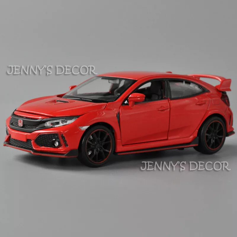 1:32 Scale Diecast Model Car Toys Honda Civic Type R Miniature Replica Pull  Back