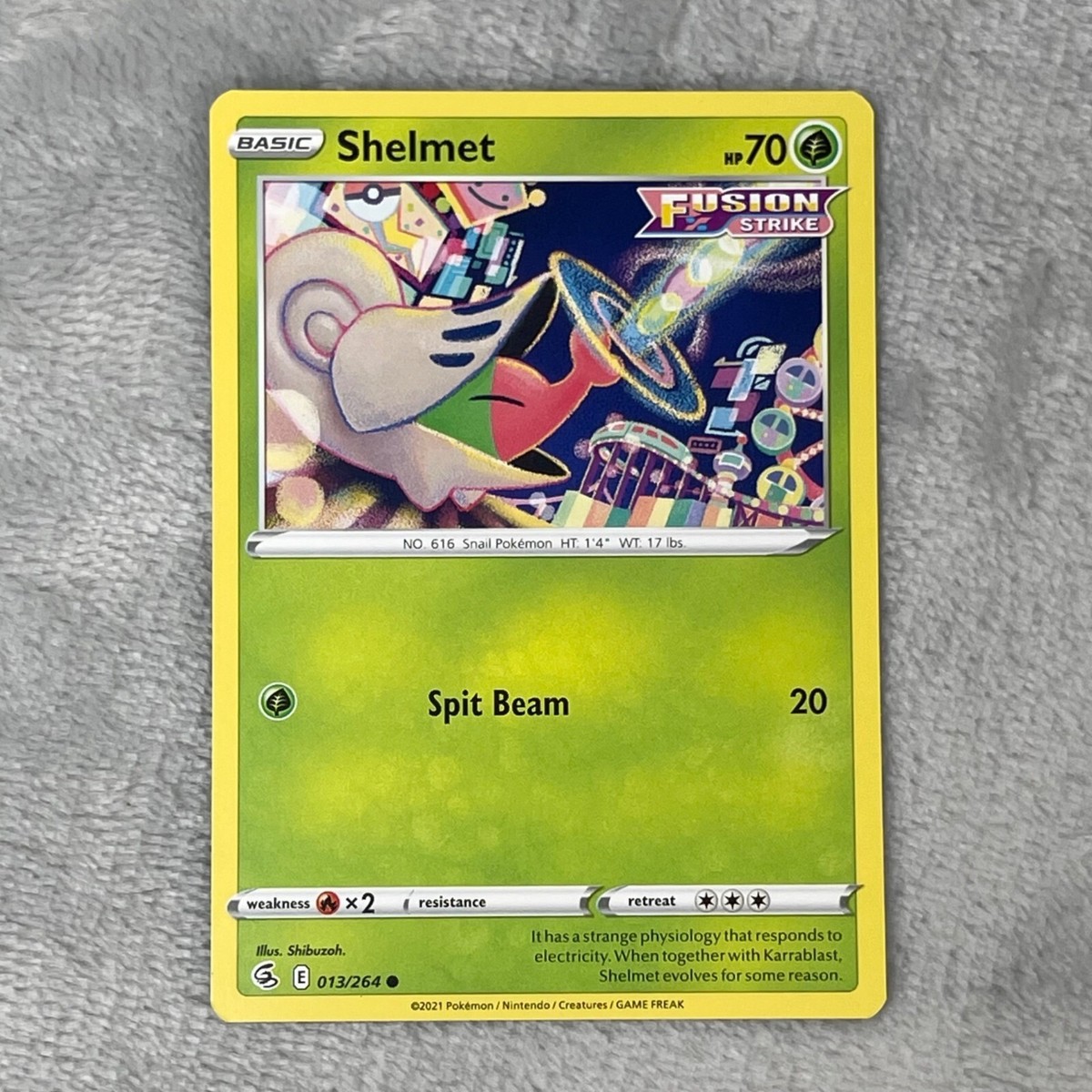 snail pokemon card Shelmet 013/264 - Fusion Strike - Common - Pokemon Card TCG