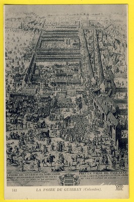 cpa Gravur von 1658 FALAISE FOIRE de GUIBRAY Märkte für Ochsen und Pferde