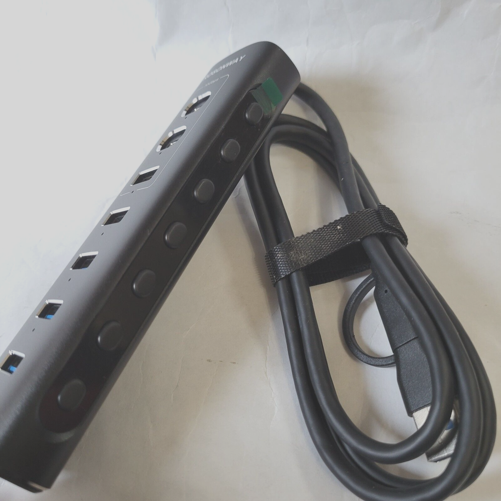 Rosonway 7-Port USB 3.2 Gen 2 Hub with 10Gbps Speed & 3.3ft Cable