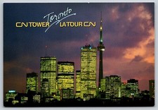 Postcard Canada Ontario Toronto CN Tower at Night 23L