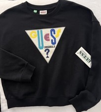 NEW Guess Pacsun Women's Sweatshirt Cropped BLACK ORIGINALS Los Angeles L