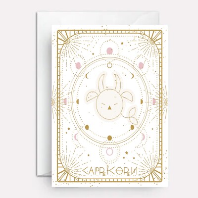 Capricorn birthday card - astrological birthday card by Paper Bound Greetings